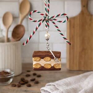 Tiramisu Ornament – Handmade Clay Italian Dessert Home Kitchen Decor